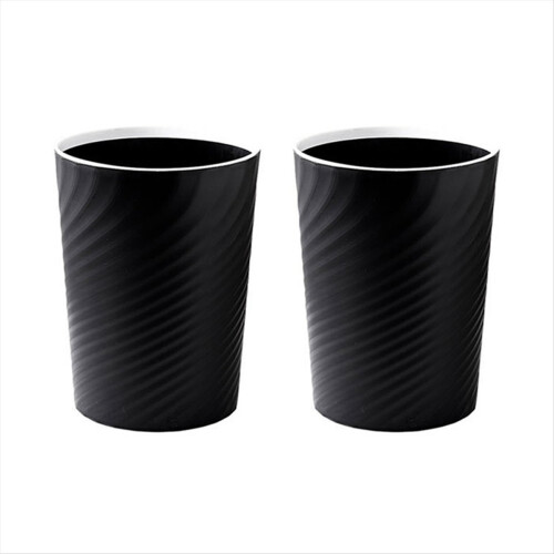 Plastic Small Trash Can Wastebasket, Garbage Container Basket(black)