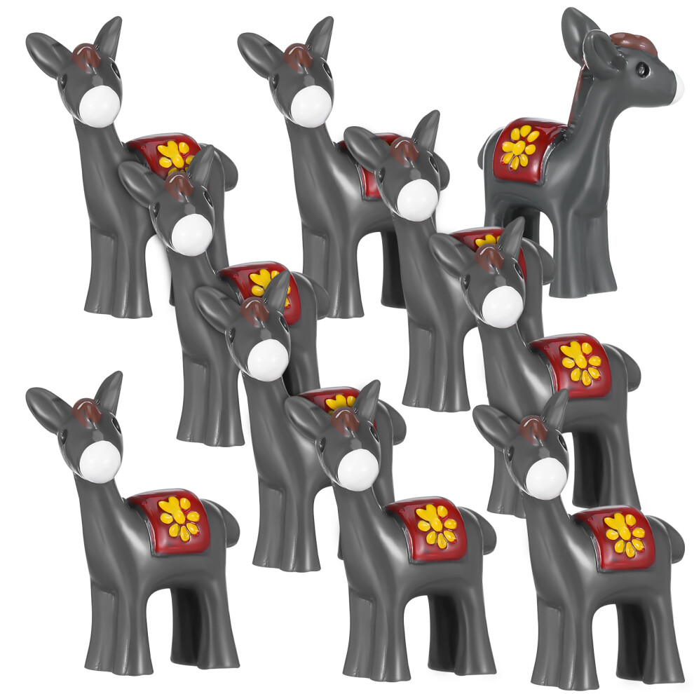 Aboofan 20 Pcs Resin Donkey Ornament Standing Miniature Sculpture Figurine