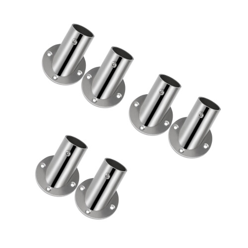 6 Pcs Stainless Steel Closet Rod Flanges With Socket Bracket Support 1