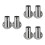 6 Pcs Stainless Steel Closet Rod Flanges With Socket Bracket Support 4