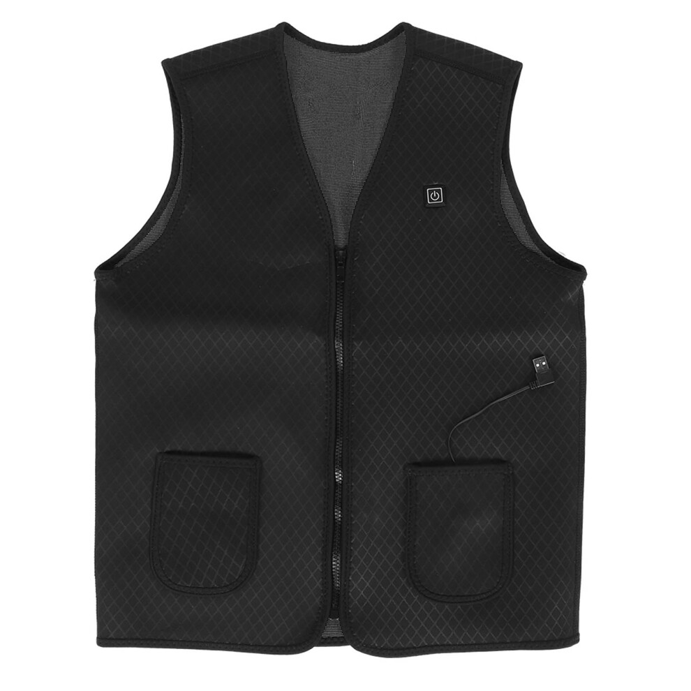 (Black L) Unisex Outdoor 8 Heating Zones 3 Gears USB Heating Warm Vest Black XL-image-OPC-PKYBF9P-NEW