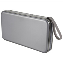 Estuche rígido para CD y DVD con 80 discos, color plateado