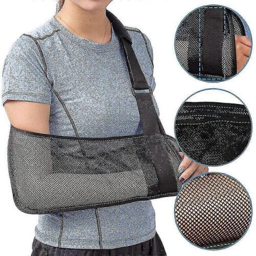 (Black) Mesh Arm Shoulder Fracture Sling B Elbow Dislocat Able S