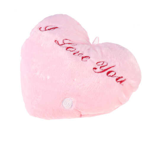2Pcs Pink Heart Shaped Luminous Throw Pillows For Sofa Car Home