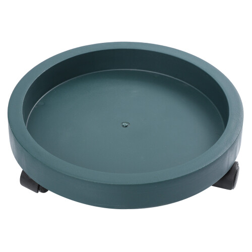 3 Pcs Movable Plastic Plant Pot Tray With Wheels Round Shape