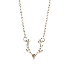 (gold) 8pcs Antler Necklace Animal Elk Pendant Necklace Simple Adjustable Deer Elk Antler Choker(Silver) (D-8D)