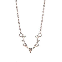 (rose gold) 8pcs Antler Necklace Animal Elk Pendant Necklace Simple Adjustable Deer Elk Antler Choker(Silver) (D-8D)