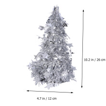 2Pcs Simulative Christmas Tree Shape DIY Mini Model Party Decor Silver