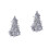 2Pcs Simulative Christmas Tree Shape DIY Mini Model Party Decor Silver 6