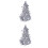 2Pcs Simulative Christmas Tree Shape DIY Mini Model Party Decor Silver 7