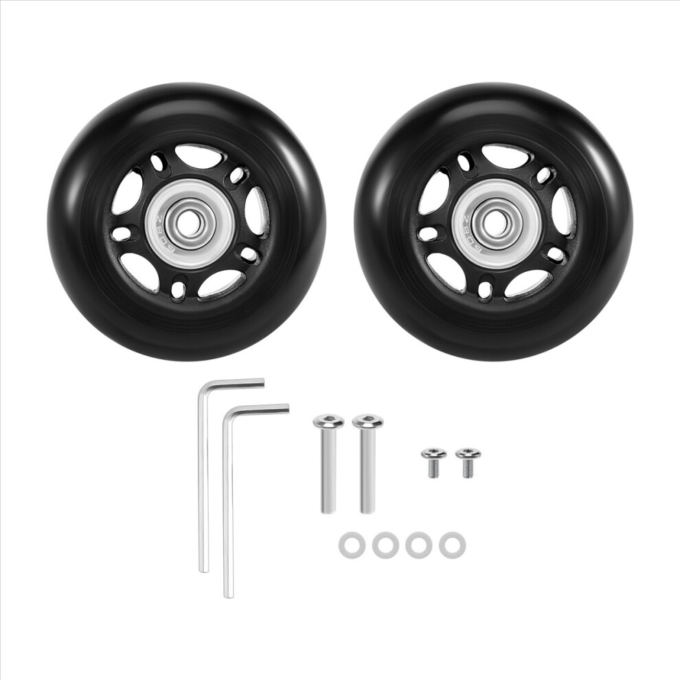 Set Di 2 Ruote Di Ricambio Per Bagagli, Assi E Chiave Di Riparazione, Diametro Esterno 68 Mm