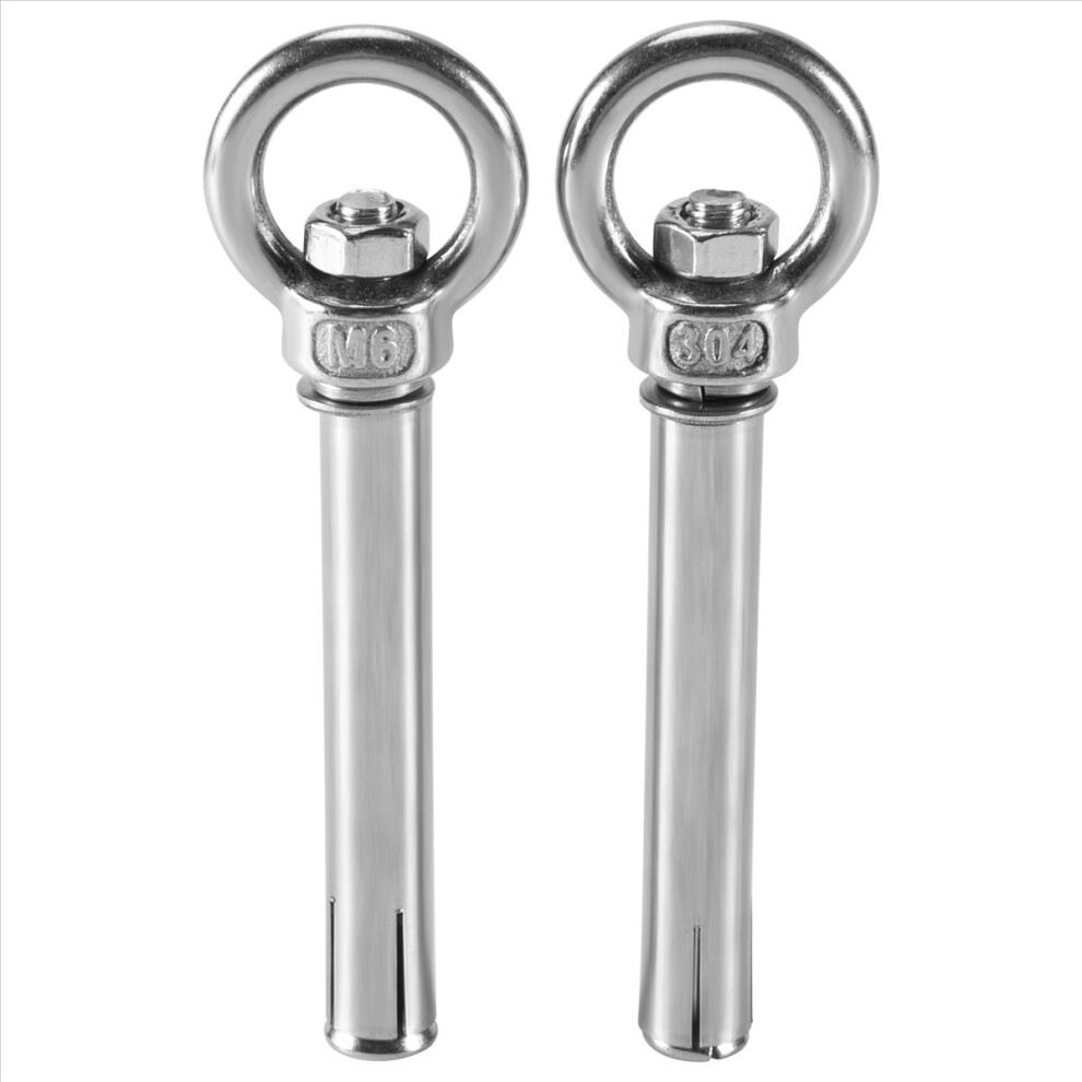 2Pcs Stainless Steel Raw Style Shield Anchor Eye Bolts M6 X 82Mm 4853290809206