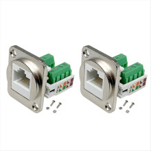 2PCS RJ45 Panel Mount Screw Terminal Adapter