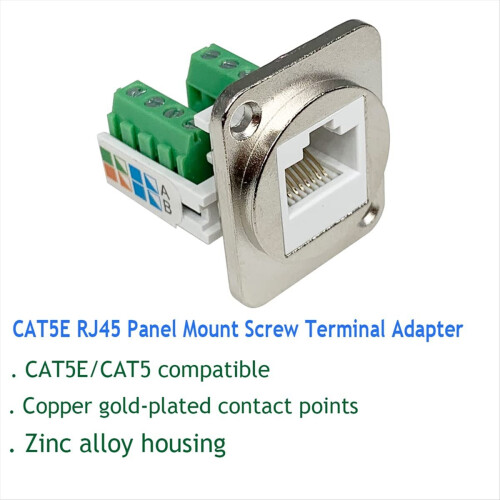 2PCS RJ45 Panel Mount Screw Terminal Adapter 1