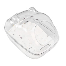 Hamster Sand Bath Box For Dwarf Hamster And Gerbil, Clear Plastic Bath Tub, Small Animal Cleaning Container, Medium Size
