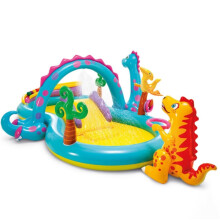 Inflatable Pools 302x229x112 Cm Model A Water Slide Bouncy Castle Small Paddling Pool Gardens Summer