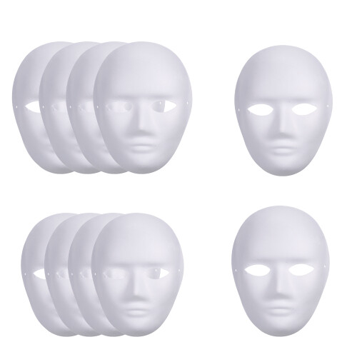 Halloween DIY White Paper Mask Pulp Blank 10 pcs 2