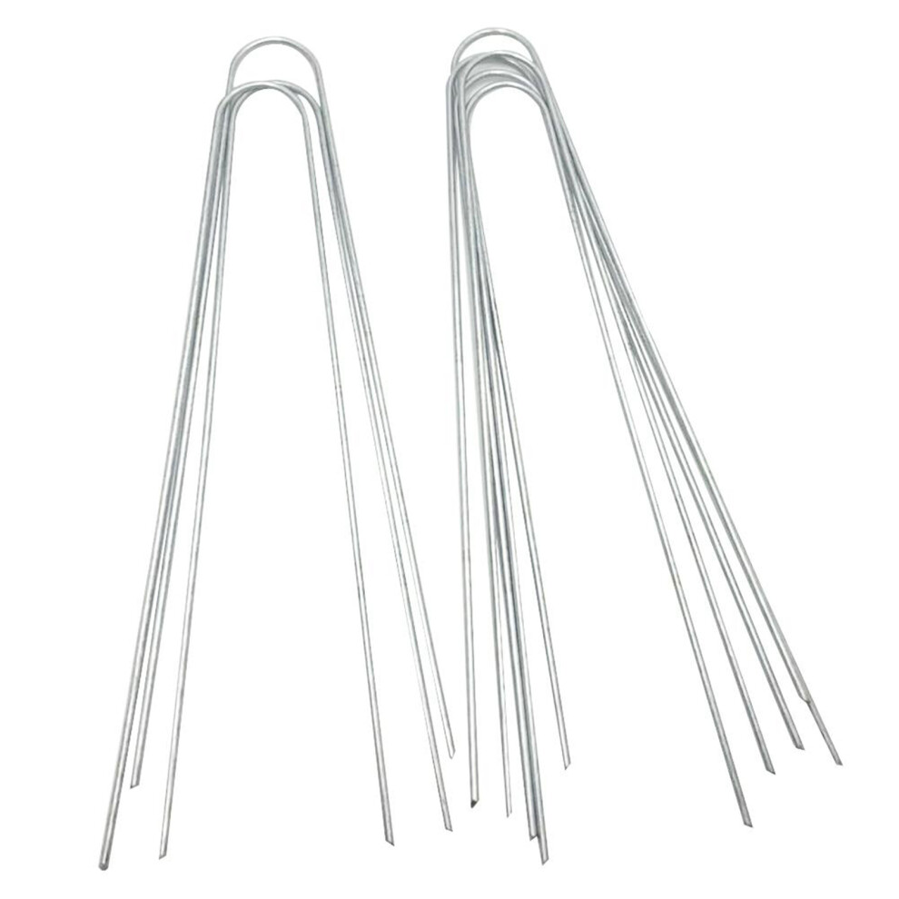 50 Pcs U-Shaped Steel Garden Stakes For Ground Tent Fence 685922973405