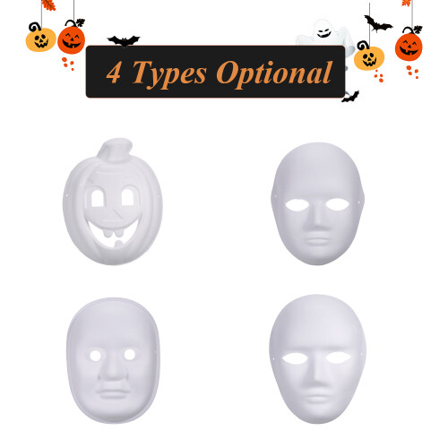 Halloween DIY White Paper Mask Pulp Blank 10 pcs