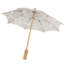 (Beige) Mini Lace Umbrella Wedding Bridal Parasol Beige