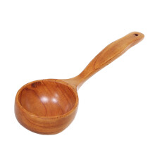 2 Pcs Wooden Cooking Scoop Natural Wood Soup Ladle For Home Restaurant