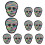 10Pcs Colorful Skull Flip Clothes Sequins Applique DIY 1