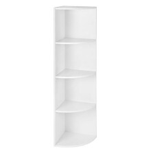 4-Tier White Standing Storage Rack Corner Shelf Bookcase