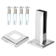 Stainless Steel Floor Stairs Balcony Glass Railing Clamp