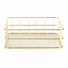 (Large Size) Golden Iron Storage Basket Multifunctional Wire Mesh Small