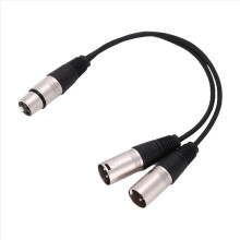 3-bens XLR HUN-stik til dobbelt 2-han-stik Y-kabeladapter 30 cm ledning