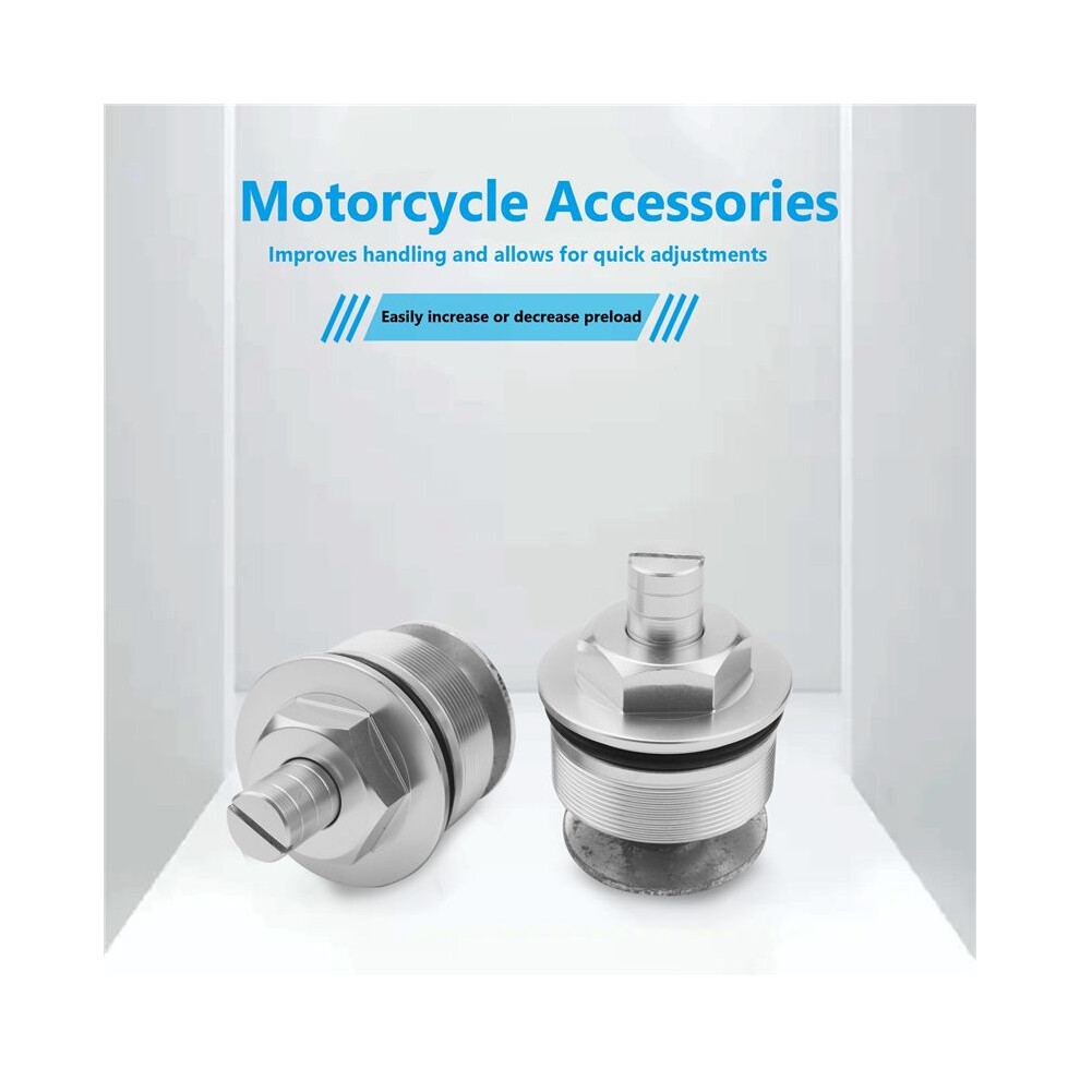 41Mm Motorcycle Front Screw Fork Cover Bolts(Silver) Silver 4853290892697