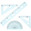 6 Sets Geometry Drawing Tool Ruler With Protractor For School Math 1