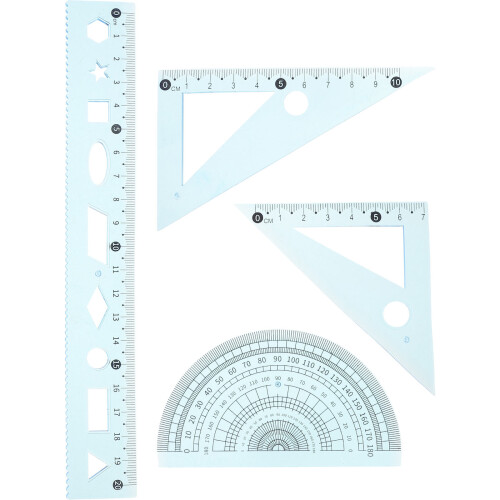 6 Sets Geometry Drawing Tool Ruler With Protractor For School Math 1