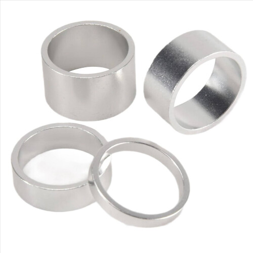 4 stk./sæt 5/10/15/20 mm aluminiumslegering styrestangsafstandsstykke, sølv 2