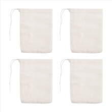 50 Pcs Drawstring Cotton Bags Muslin Bags,Tea Brew Bags (4 x 3 Inch )