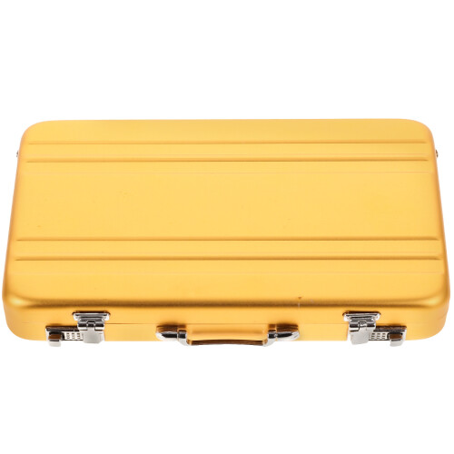 Mini Briefcase Metal Card Case Organizer For Flash Index Cards