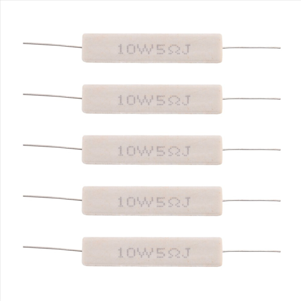 5Pcs Wirewound Ceramic Cement Resistor 5 Ohm 10W Watt 5% 4854173777032