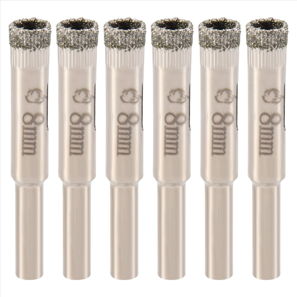 6 Pcs 8Mm Diamond Core Drill Bits Ceramic Tile Glass Hole Saw 4853021344624