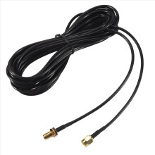 5M Black RP-SMA Male to Female Wifi Antenna Connector Extension Cable