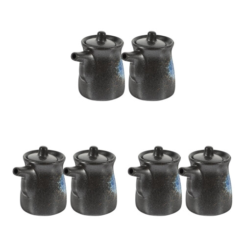 6 Pcs Ceramic Soy Sauce Container Pot Dispenser Holder 1
