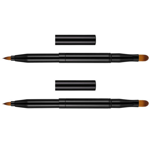 Double-Headed Makeup Brushes For Daily Use Black 2pcs