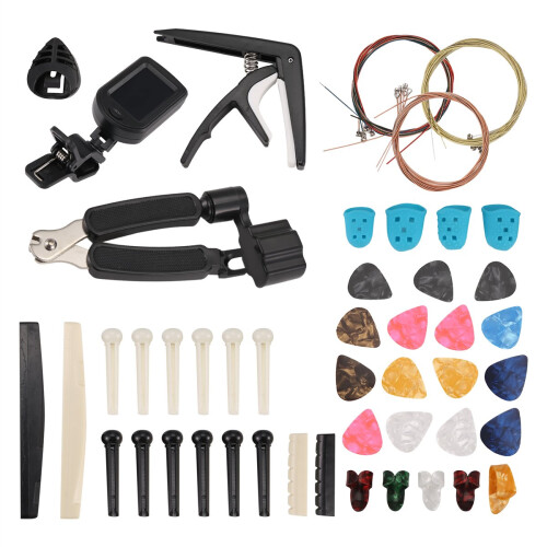 65 PCS Guitar Accessories Kit with Guitar Strings, Tuner, Capo, Picks 2