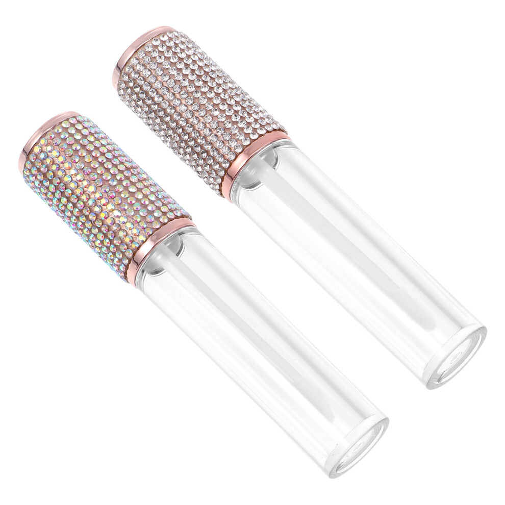 Artibetter 2Pcs Portable Lip Gloss Bottles Empty Lipstick Tubes Assorted Colors