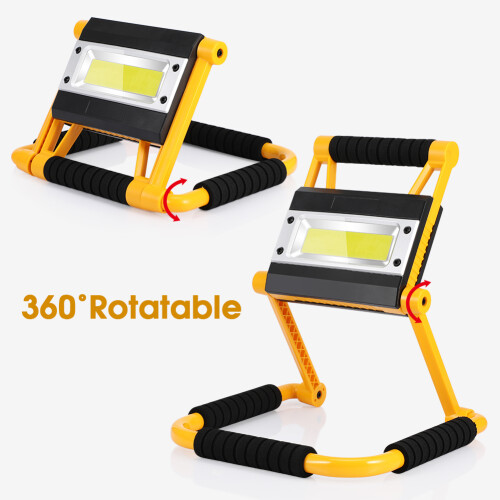 20W Rechargeable LED Stand Light 4400mAh Yellow 2