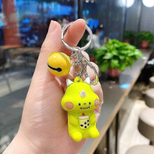 KINZON (Jaune) Porte-cls Clip-Dessin Anim Petit Dinosaure Silicone Porte-cls-Anneau Chane Pendentif Sac En Trois Dimensions Pendentif