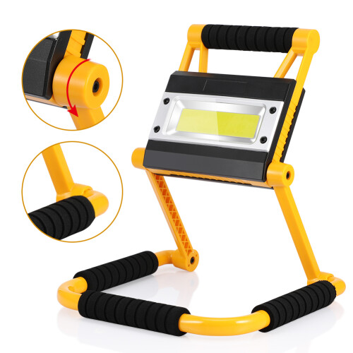 20W Rechargeable LED Stand Light 4400mAh Yellow 1