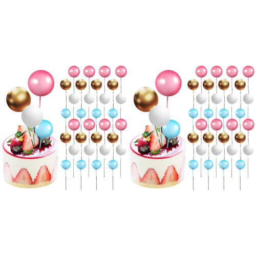 80Pièces Picks Gâteau Ballon Mousse Assortis Décorations 1