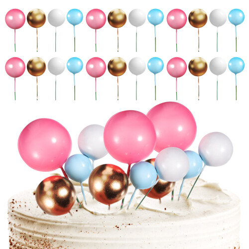 80Pièces Picks Gâteau Ballon Mousse Assortis Décorations