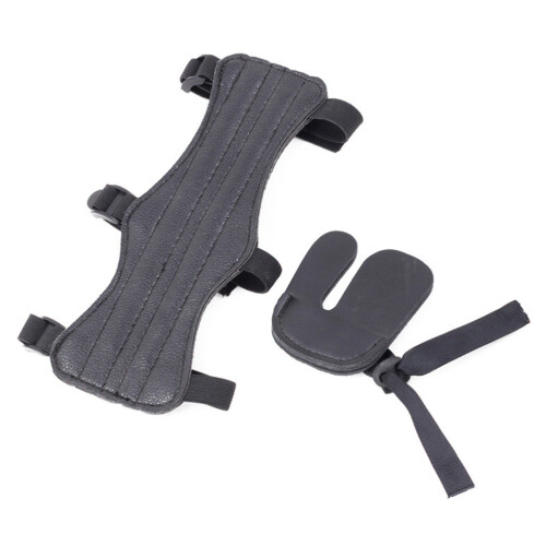 2 Sets Bowstring Finger Protectors Sports Wrist Guard Archery Tab 2