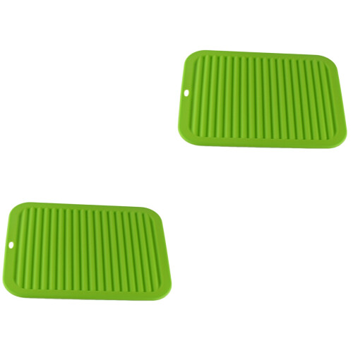 2 Pcs Heat Resistant Mat Draining Kitchen Counter Dish For Table 2